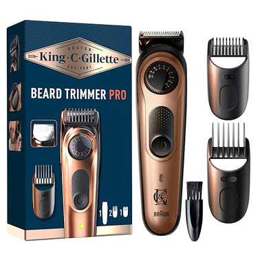 King C. Gillette Elektrischer Barttrimmer Pro für Männer. Mit Präzisionsrad für Bartlängen, abwaschbar, lebenslang scharfe Klingen aus Vollmetall im Sale